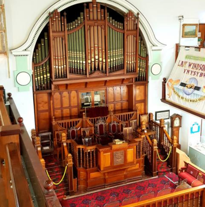 pipe organ at Pontypridd Museum.