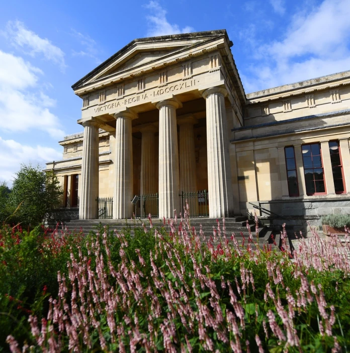exterior of museum and garden.