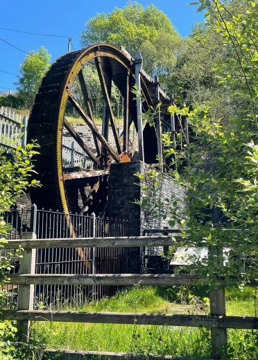 A large waterwheel.