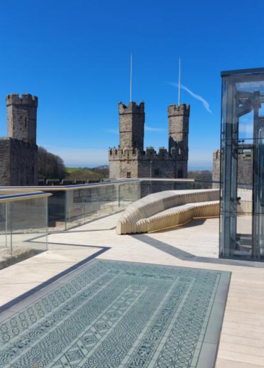 viewing platform in castle.
