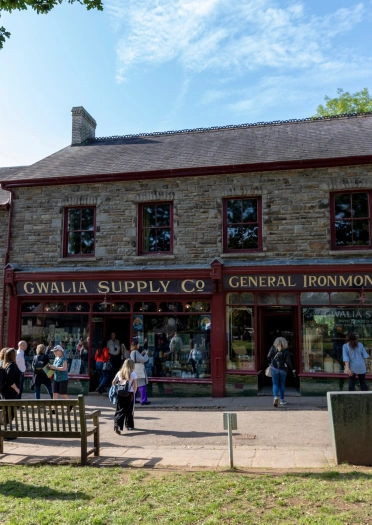 An historic ironmongers shop at an outdoor museum.