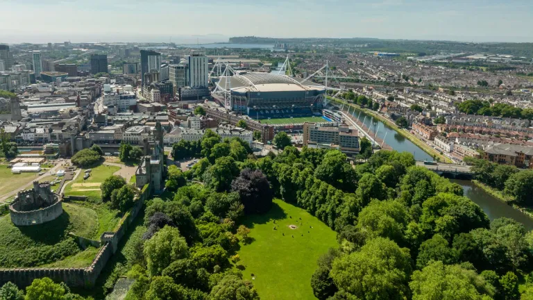 aerial view of Bute Park.