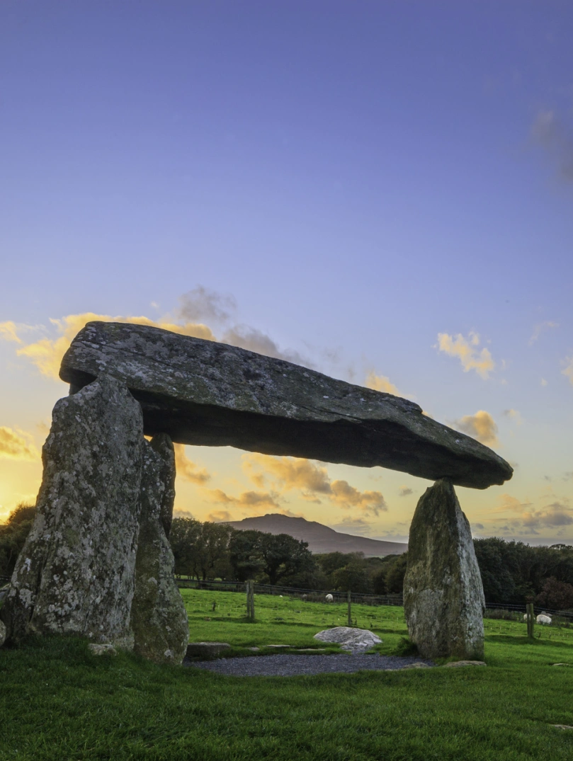 burial chamber with countryside view.