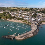 New Quay harbour from above.